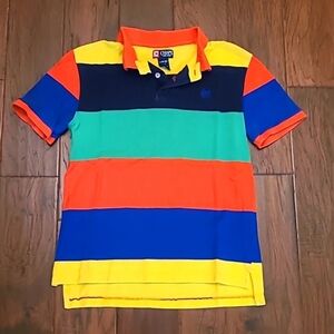 Chaps boys multicolored striped polo style shirt size Large (14-16)